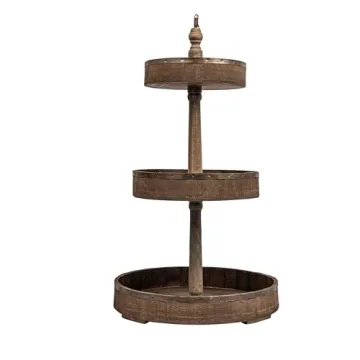 Decorative Wood & Tin 3 Tier Tray for Elegant Displays