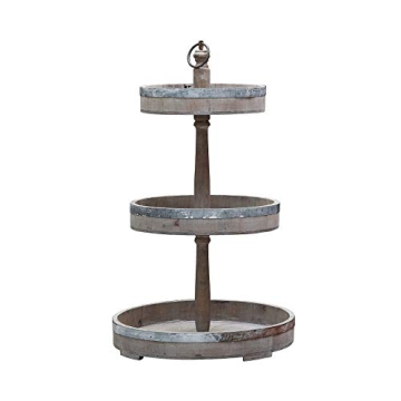 Decorative Wood & Tin 3 Tier Tray for Elegant Displays