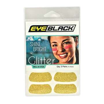 EyeBlack Under Eye Colorful Glitter Strips | Football, Baseball, Softball, Soccer | Great for Adults...