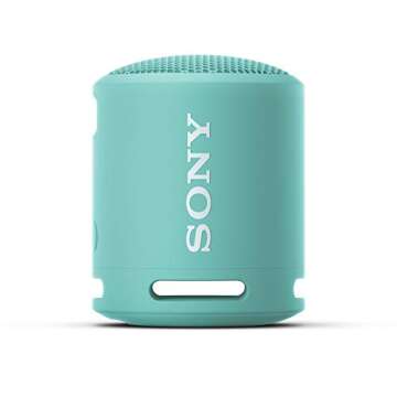 Sony SRS-XB13 EXTRA BASS Wireless Bluetooth Portable Lightweight Compact Travel Speaker, IP67 Waterproof & Durable for Outdoor, 16 Hr Battery, USB Type-C, Speakerphone, Powder Blue (Amazon Exclusive)