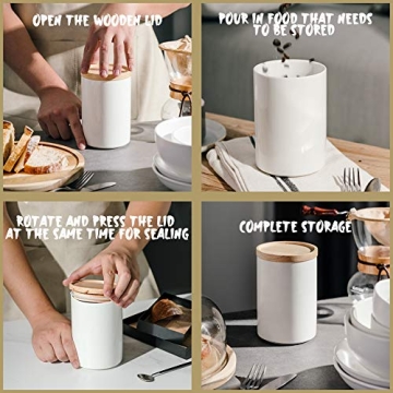Sweejar Ceramic Kitchen Canisters with Airtight Seal