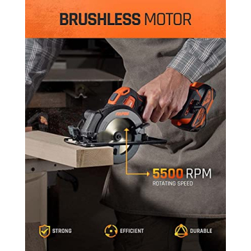 4-1/2 inch Cordless Circular Saw with 3 Blades and Battery