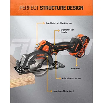 4-1/2 inch Cordless Circular Saw with 3 Blades and Battery