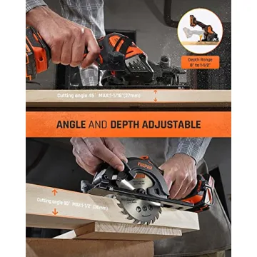 4-1/2 inch Cordless Circular Saw with 3 Blades and Battery