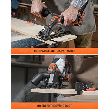 4-1/2 inch Cordless Circular Saw with 3 Blades and Battery