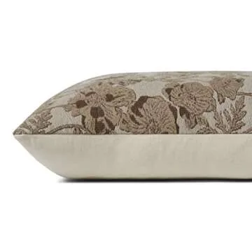 Chris Loves Julia x Loloi Matilda Collection PCJ0008 Beige / Mocha 18'' x 18'' Pillow