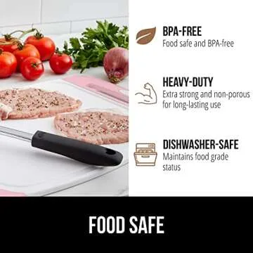 The Original Gorilla Grip Oversized 100% BPA Free Reversible Durable Kitchen Cutting Board Set of 3, Juice Grooves, Dishwasher Safe, Easy Grip Handle Border, Food Chopping Boards, Cooking, White Pink