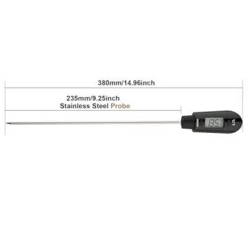 Efeng Digital Meat Thermometer Candy Thermometer Spatula Thermometerwith Pot Clip & 9" Probe – Fast Instant Read Digital Food Thermometer for Candy Chocolate Jam Meat, BPA Free Silicon Frying