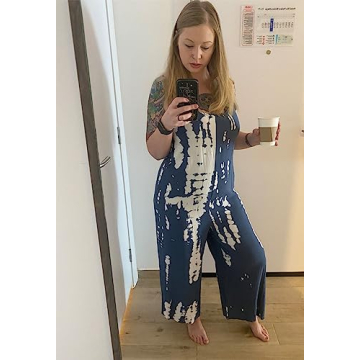 Stylish wexcen Floral Wide Leg Jumpsuit with Pockets