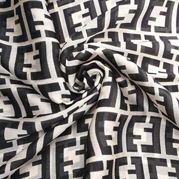 YOUR SMILE Ladies/Women's Lightweight Floral Print/Solid Color mixture Shawl Scarf For Spring Summer season (Snake-Grain)