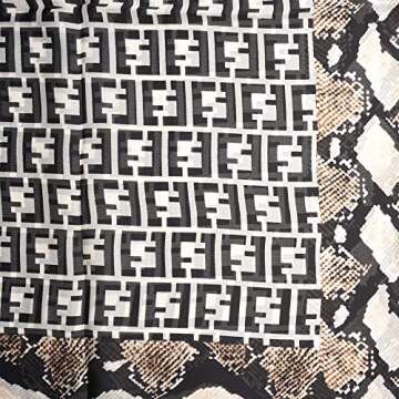 YOUR SMILE Ladies/Women's Lightweight Floral Print/Solid Color mixture Shawl Scarf For Spring Summer season (Snake-Grain)