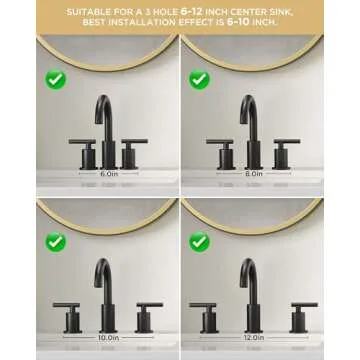 FORIOUS Matte Black Faucet with Metal Drain and Supply Line