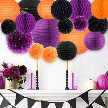 NICROLANDEE Halloween Decorations - 16 Piece Party Kit