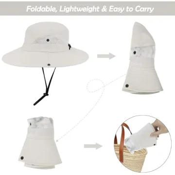 Stylish Women's UV-Protection Sun Hat with Ponytail Hole
