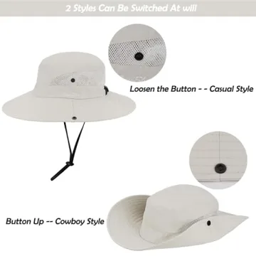 Stylish Women's UV-Protection Sun Hat with Ponytail Hole