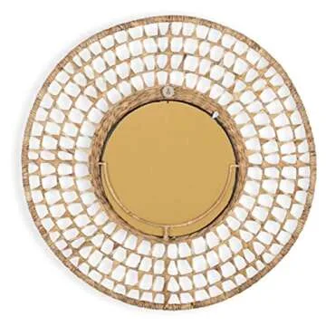 Deltlea 32" Bohemian Round Accent Mirror