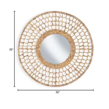 Deltlea 32" Bohemian Round Accent Mirror