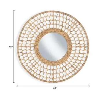 Deltlea 32" Bohemian Round Accent Mirror