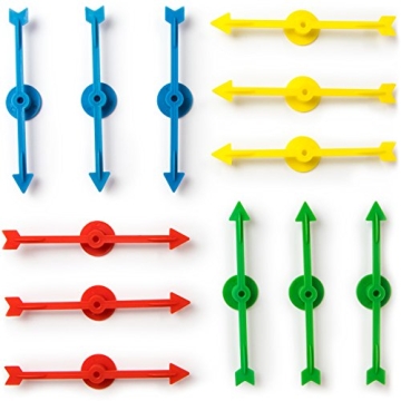Colorful 12-Pack Arrow Spinners for DIY Games & Projects
