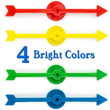 Colorful 12-Pack Arrow Spinners for DIY Games & Projects