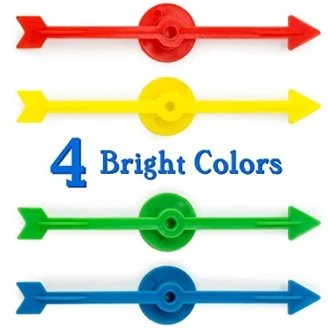 Colorful 12-Pack Arrow Spinners for DIY Games & Projects