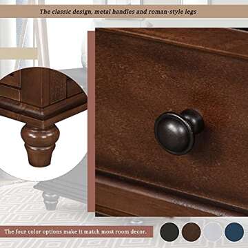 CKLMMC Modern 3-Drawer Storage Wood Cabinet for All Spaces