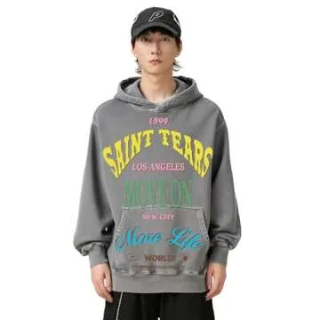 DONCARE Men's Casual Cotton Hoodie Pullover Sweatshirt Casual Long Sleeve Shirt Unisex Black
