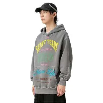 DONCARE Men's Casual Cotton Hoodie Pullover Sweatshirt Casual Long Sleeve Shirt Unisex Black