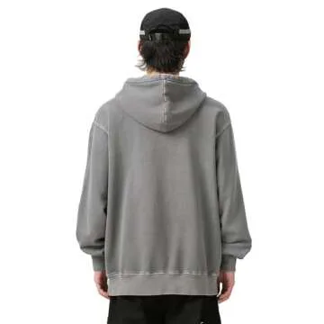 DONCARE Men's Casual Cotton Hoodie Pullover Sweatshirt Casual Long Sleeve Shirt Unisex Black