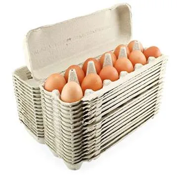 Cornucopia Brands Cardboard Egg Cartons (18-Pack); Each for One Dozen, Eco-friendly Recycled Material Biodegradable 12-count Egg Cartons w/Labels