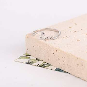 STROLLGIRL Sterling Silver Multiple Waves Ring for Ocean Lovers