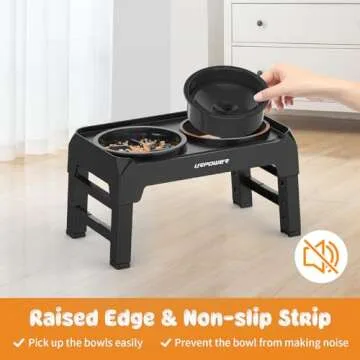 URPOWER 2-in-1 Elevated Dog Bowls Mess Proof Slow Feeder Dog Bowls with No Spill Dog Water Bowl 4 Height Adjustable Raised Dog Bowl Non-Slip Dog Food and Water Bowls for Small Medium Large Dogs