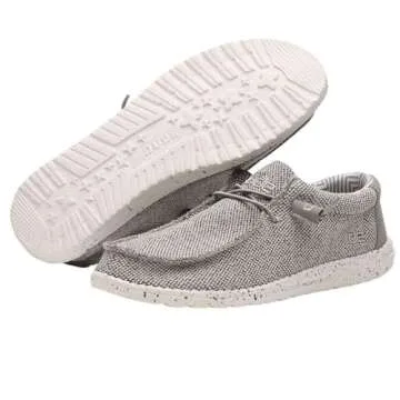 Hey Dude Men's Wally Sox Ash Size 10 | Men’s Shoes | Men's Lace Up Loafers | Comfortable & Light-Weight