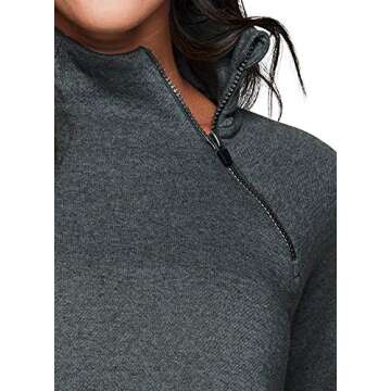Stylish Zip Mock Neck Fleece Sweatshirt for Women