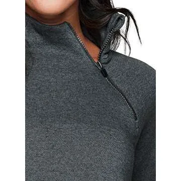 Stylish Zip Mock Neck Fleece Sweatshirt for Women