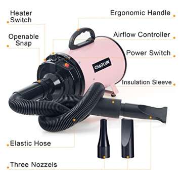 CHAOLUN High Velocity Dog Dryer, Adjustable Speed for Pets