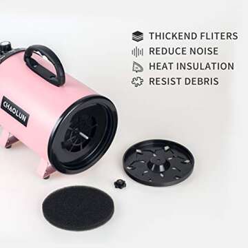 CHAOLUN High Velocity Dog Dryer, Adjustable Speed for Pets