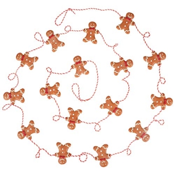 9 Foot Mini Gingerbread Man Christmas Garland for Festive Trees