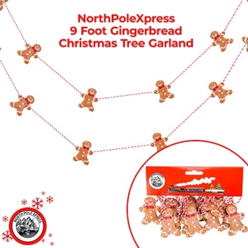 9 Foot Mini Gingerbread Man Christmas Garland for Festive Trees