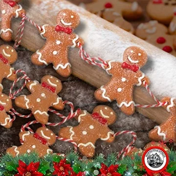 9 Foot Mini Gingerbread Man Christmas Garland for Festive Trees