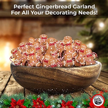 9 Foot Mini Gingerbread Man Christmas Garland for Festive Trees