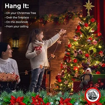 9 Foot Mini Gingerbread Man Christmas Garland for Festive Trees