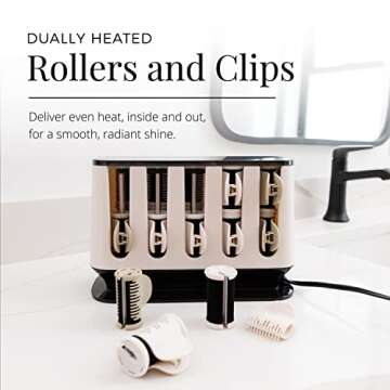 Remington Shine Therapy Argan Oil & Keratin Treated Hot Rollers Set, Professional Hair Curlers for Setting All Hair Lengths from Short and Medium to Long