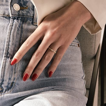 espere Minimal Dainty Baguette Wedding Band Ring | Emerald Cut CZ Stacking Ring | Anniversary Band for Her (Clear CZ - Gold, 3)