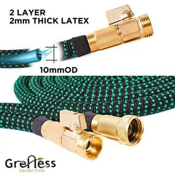 Greness 100 FT Expandable, Lightweight Garden Water Hose with 3/4, Black&Green