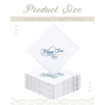 Tranqun 50 Pcs Wedding Handkerchief Happy Tears Handkerchief Something Blue Bride Mother of The Brid...