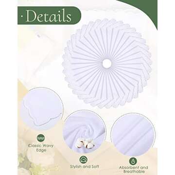 Tranqun 50 Pcs Wedding Handkerchief Happy Tears Handkerchief Something Blue Bride Mother of The Bride Gifts Handkerchief Cotton Scalloped Pocket Square Hankies for Bridal Shower Women Men