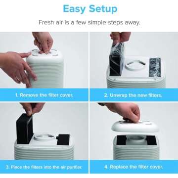 LEVOIT LV-H128 Air Purifier Replacement, 3-in-1 Pre-Filter, Capture Dust Smoke Pollen, Activated Carbon, 3-Stage Filtration System, 2 Piece Set, LV-H128-RF, 1 Pack