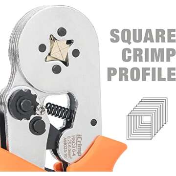 iCrimp Ferrule Crimping Tool Kit, AWG 23-10 Self-adjustable Ratchet Ferrule Crimper Plier c/w 770End Sleeve Ferrules Connector Terminals on Electrician, Contractors, Repair Support