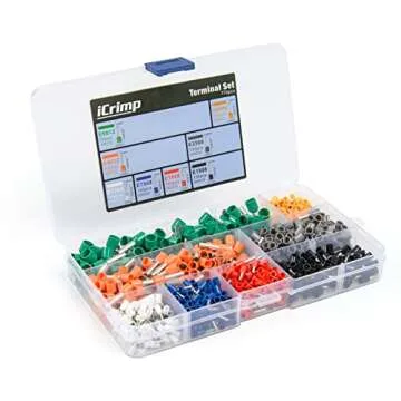 iCrimp Ferrule Crimping Tool Kit, AWG 23-10 Self-adjustable Ratchet Ferrule Crimper Plier c/w 770End Sleeve Ferrules Connector Terminals on Electrician, Contractors, Repair Support